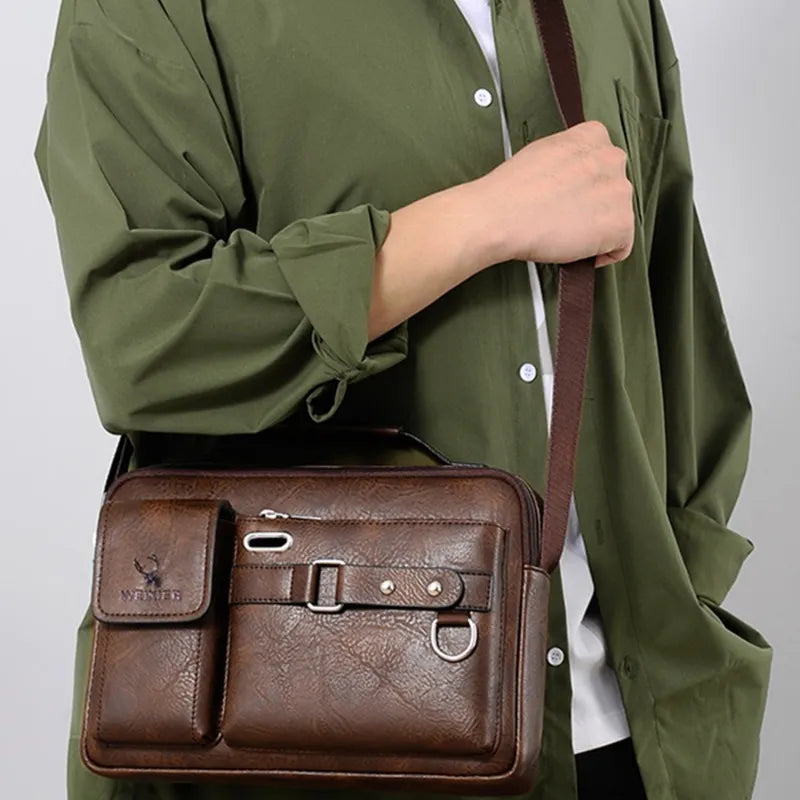 Crossbody Stylish Men's Leather Travel Shoulder Bag