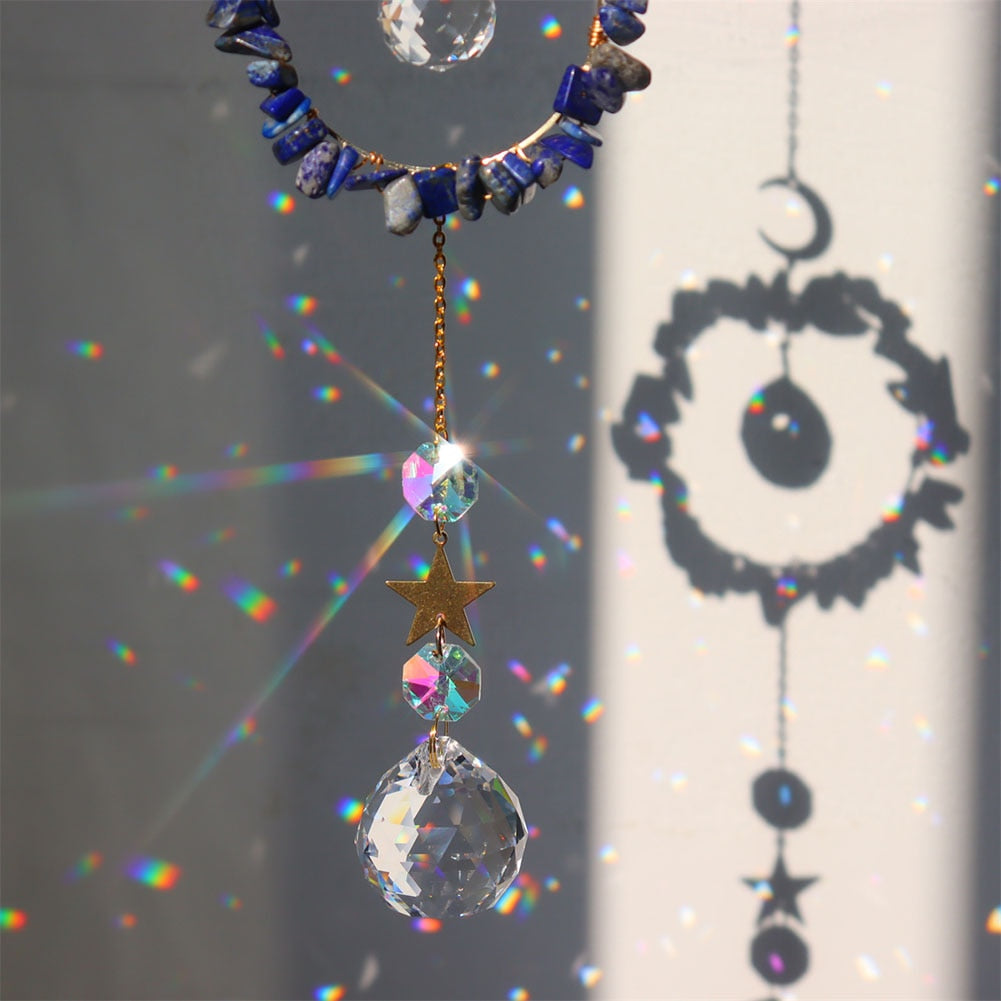 Rainbow Crystal Angel Chakra Sun Catcher - Embrace Harmony and Spiritual Serenity