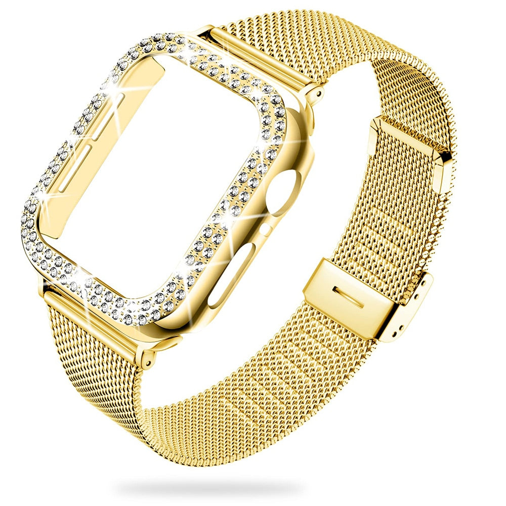 Apple Watch Diamond Metal Bracelet Case and Band 38-45mm For Women