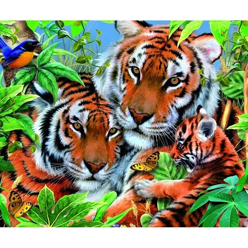 5D Diamond Painting Kit - Complete Circle Resin Mosaic Landscape Animal Diamond Embroidery Picture with Rhinestones - DIY Home Decor Gift