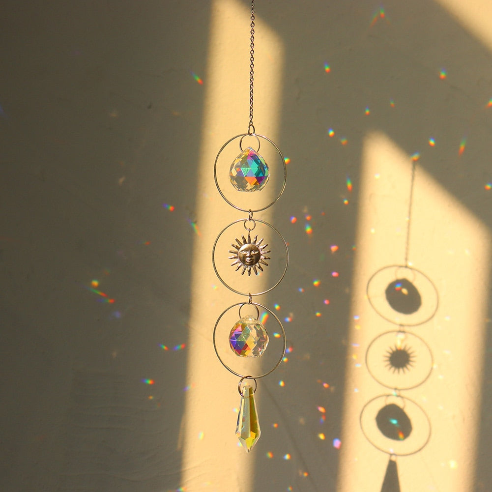 Love Heart Crystal Pendant Wind Chime - Radiate Love and Harmony with Sun Catchers and Rainbow ChaserChime