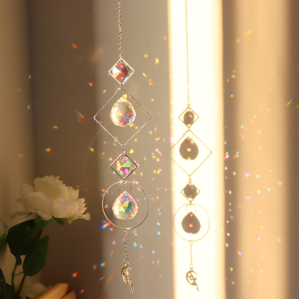 Crystal Diamond Wind Chime - Illuminate Your Space with Sparkling Light Catcher Ornaments