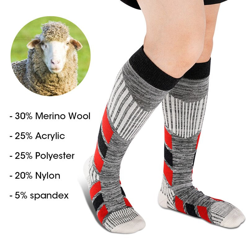 Merino Wool Thermal Socks for Men and Women: Ideal for Winter Sports, Bicycling, Electric Motorcycling, and Camping