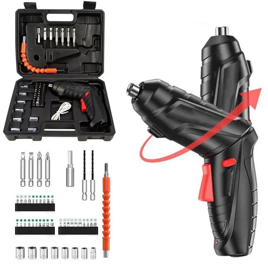 Cordless Screwdriver Set Mini Electric Drill Power Tool for Household Maintenance & Repair