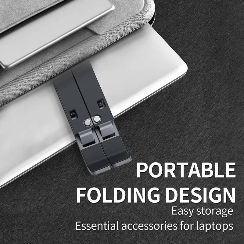 Strong Alloy Laptop Stand Adjustable Foldable & Portable Notebook Computer Holder for Lifting, Cooling, and Non-slip Functionality