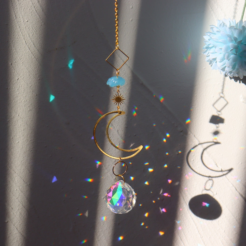 Love Heart Crystal Pendant Wind Chime - Radiate Love and Harmony with Sun Catchers and Rainbow ChaserChime