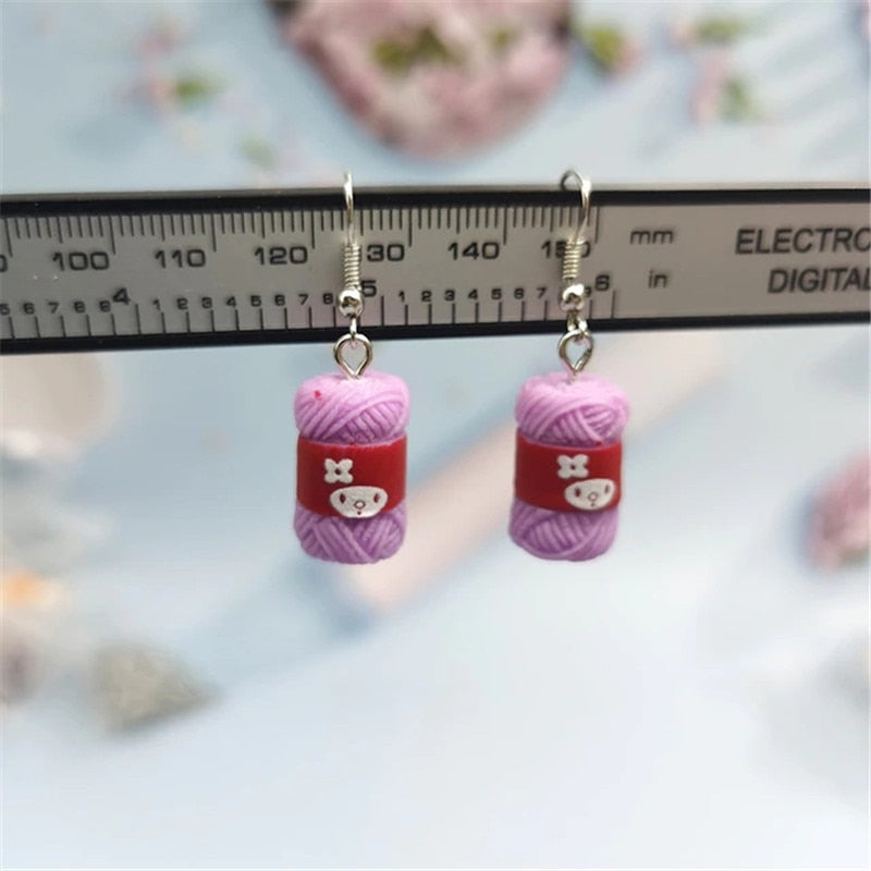 Enchanting Woolen Whirl Earrings: Handcrafted Resin Jewelry for Fashionable Knitters