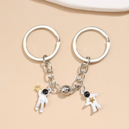 Astronaut Handmade Keychain with Magnetic Link Perfect gift for Couples