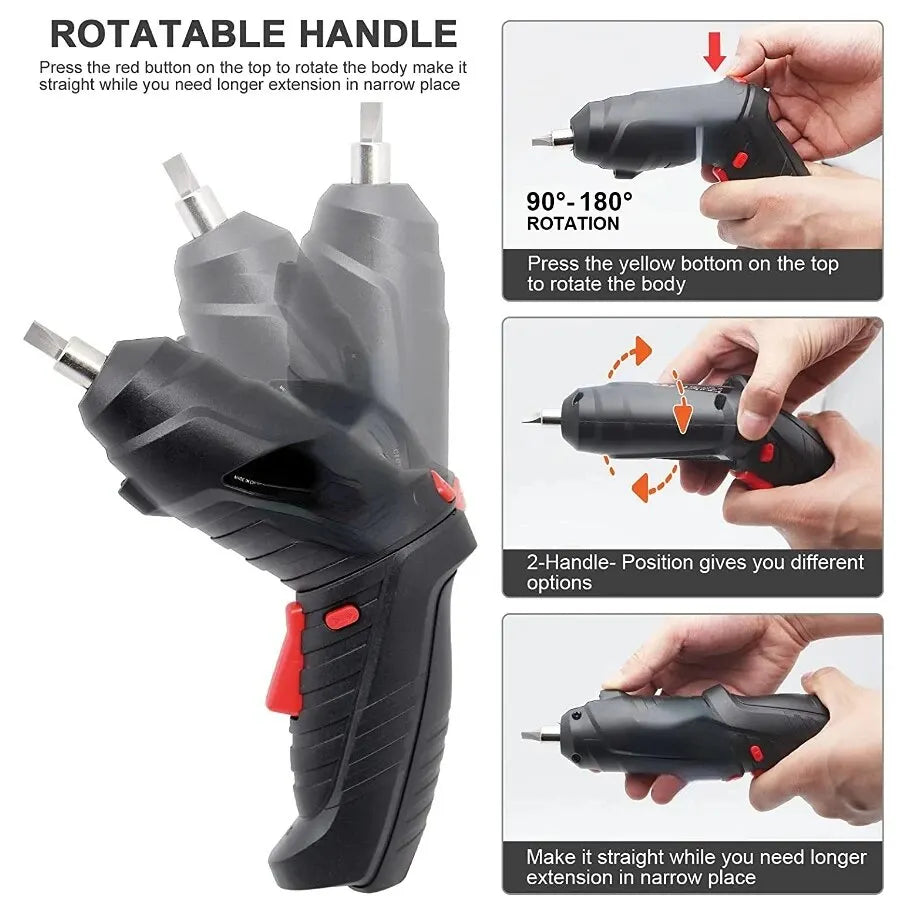 Cordless Screwdriver Set Mini Electric Drill Power Tool for Household Maintenance & Repair