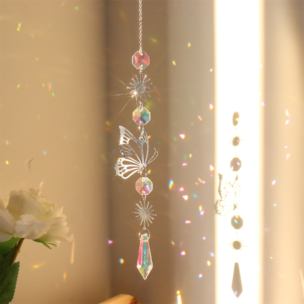 Crystal Diamond Wind Chime - Illuminate Your Space with Sparkling Light Catcher Ornaments