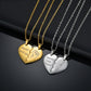 Personalized Stainless Steel Spliced Couple Necklace Set DIY Heart Pendant Engrave Name Date Jewelry For Lover Women Gift