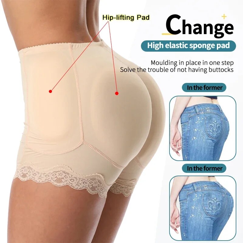 Body Shaper Shapewear Underwear 4 Pads Shapers Butt and Hip Pad Enhancer with Firm Control