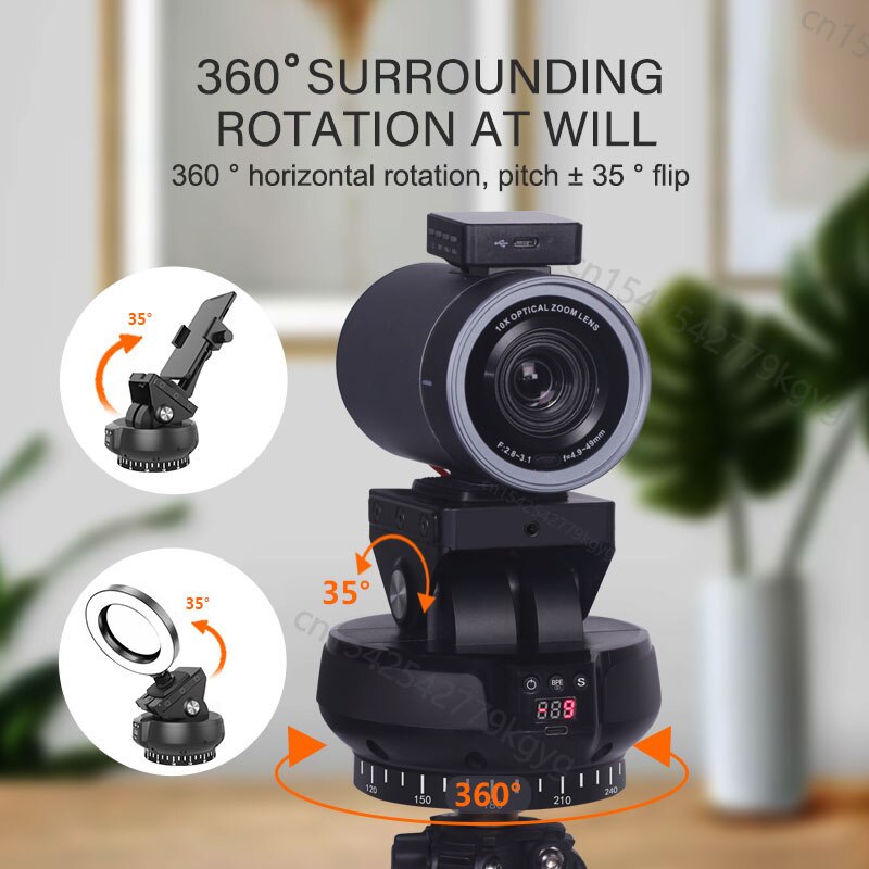 Professional Quality Gimbal Stabilizer Pan and Tilt Camera and Phone Mount 360° AI Face and Guesture Tracking With Remote Control for Creative Video Shooting