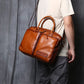 Handmade Retro Unique Leather Men's Briefcase Business Laptop Bag for Trendy Men