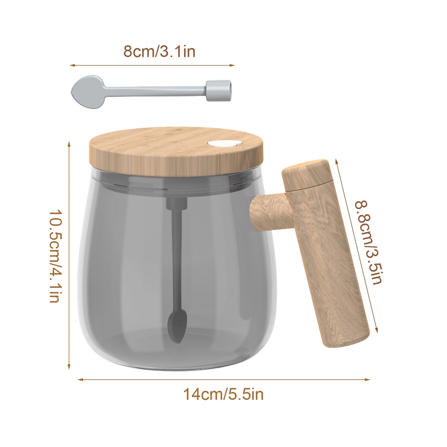 Automatic Self Stirring Mug Glass Coffee Milk Mixing Cup 400ml