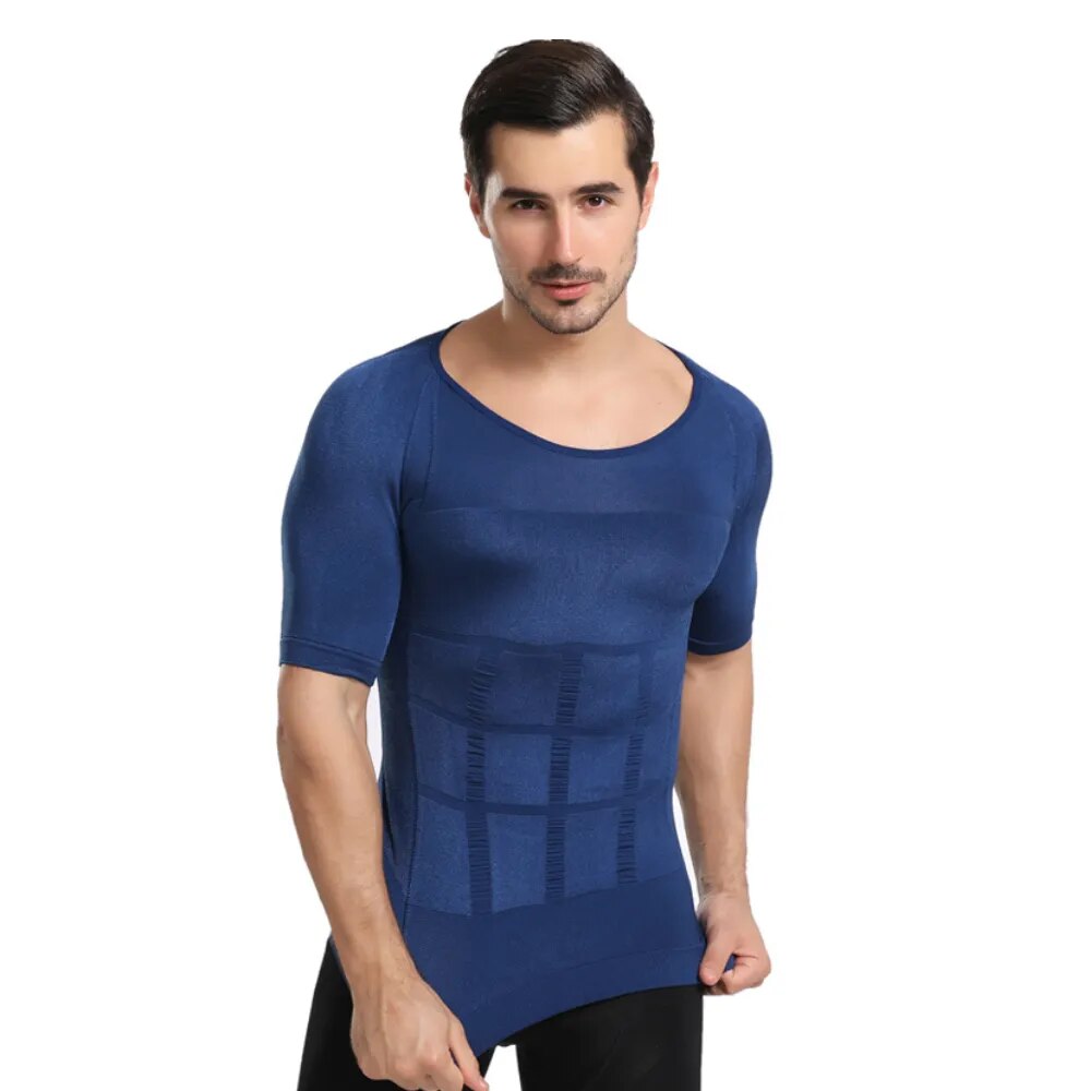 Quality Men's Slimming Compression Gynecomastia Undershirt for Tummy Control Shapewear, Confidence and Comfort