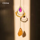 Natural Crystal Suncatcher Hanging Ornament - Radiate Love and Serenity