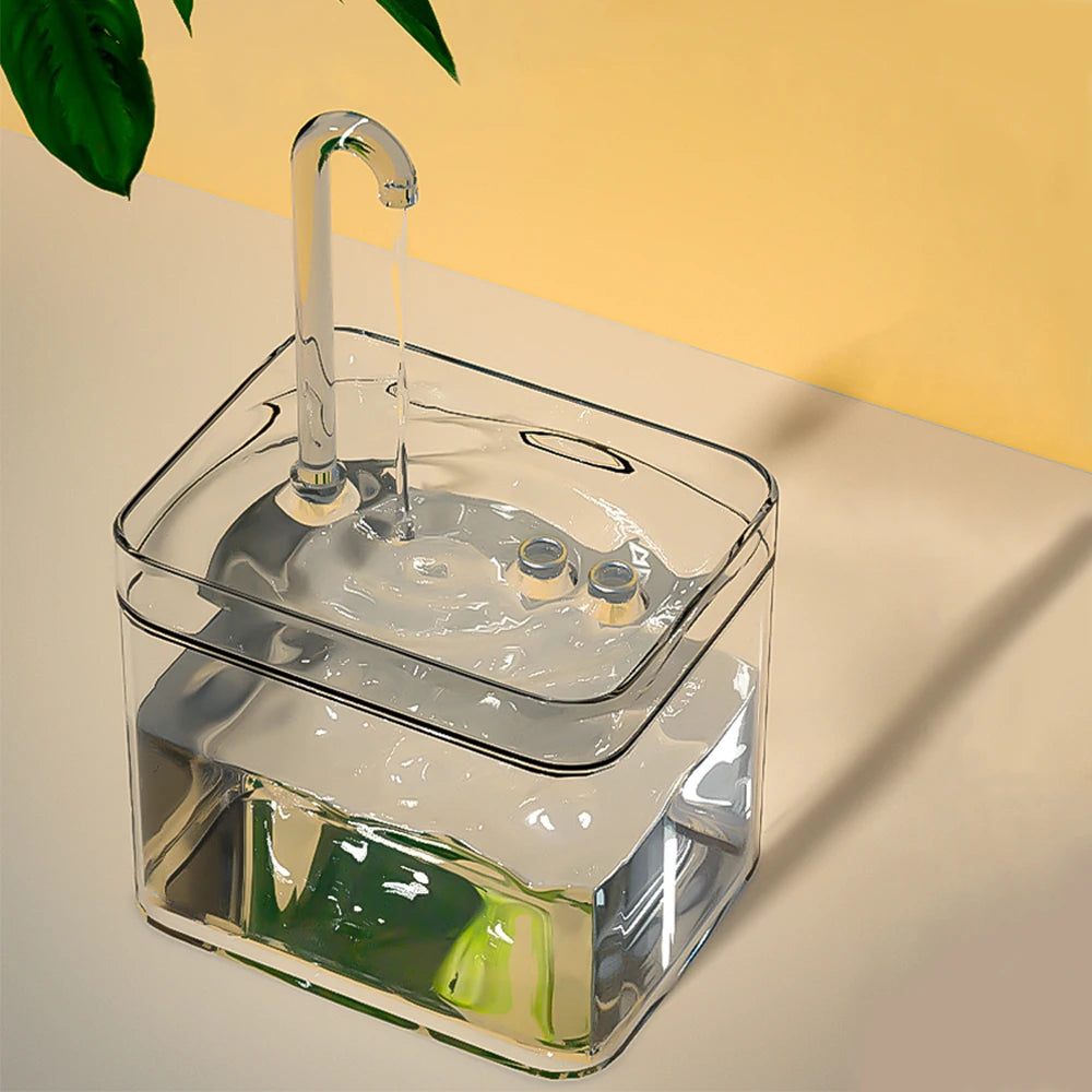 Transparent Cat Drinker: USB Electric Fountain with Auto Filter for Quiet and Filtered Hydration.