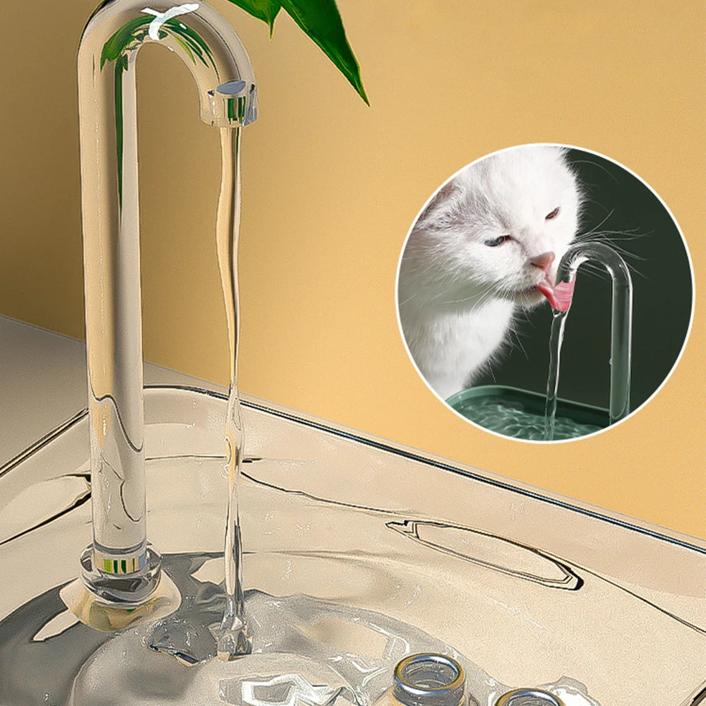 Transparent Cat Drinker: USB Electric Fountain with Auto Filter for Quiet and Filtered Hydration.