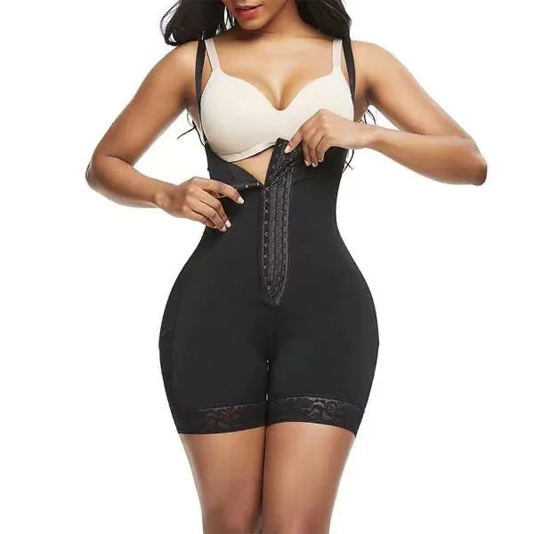 European and American Four-Breasted Body Shaping Jumpsuit with Waistband and Waist-Tightening Underwear - Sculpt Your Silhouette with Style