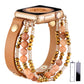 Apple Watch Elegant Beaded Leather Bracelet Elastic Band for Women