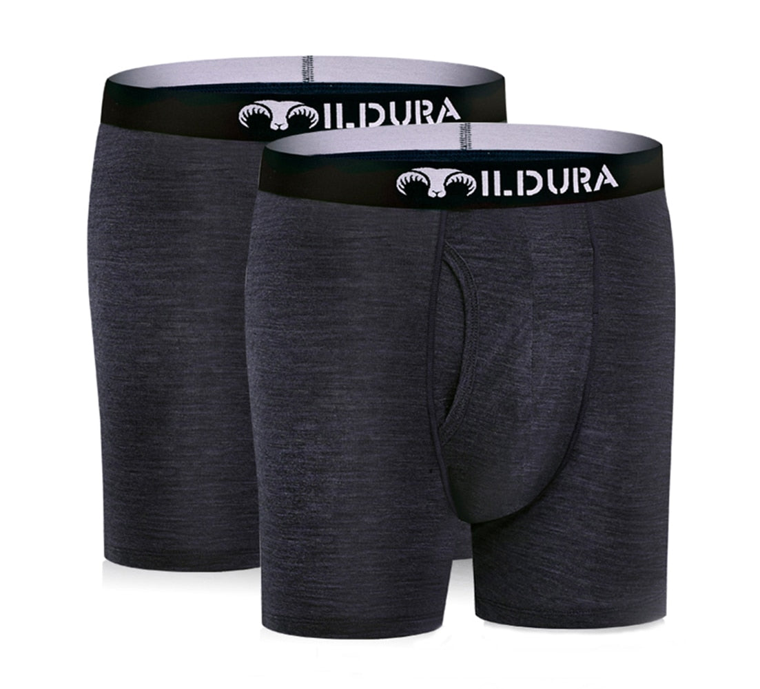 Premium Men's Merino Wool Boxer Briefs: Ultra-Soft Moisture-Wicking Base Layer Underwear