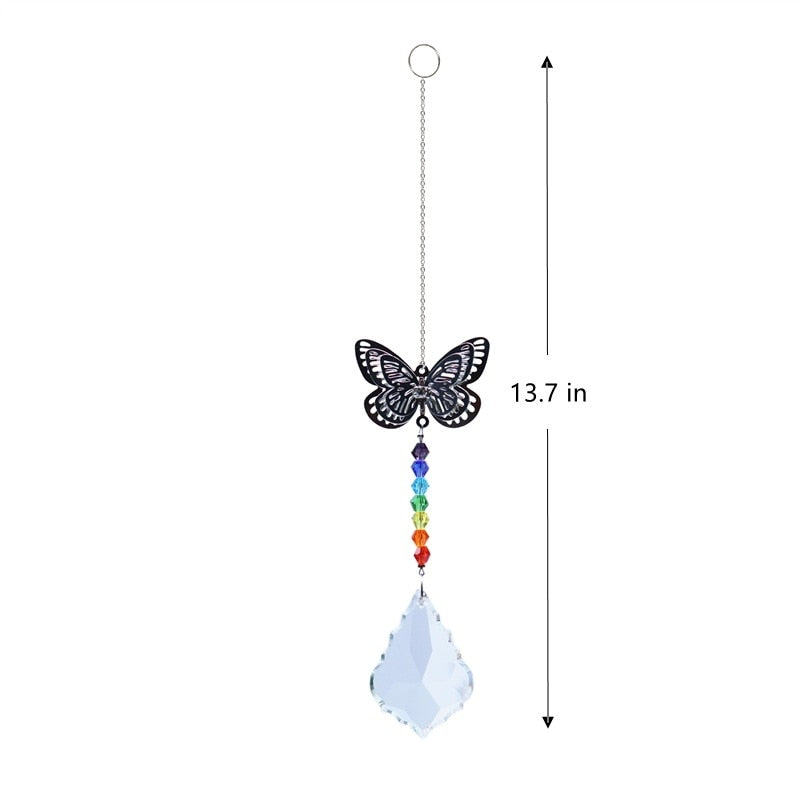 Crystal Sun Prisms Solar Hummingbird Owl Wind Chimes - Delight in the Enchanting Harmony of Nature's Beauty