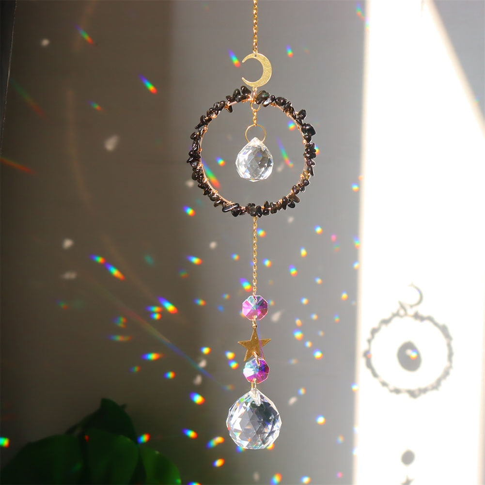 Rainbow Crystal Angel Chakra Sun Catcher - Embrace Harmony and Spiritual Serenity