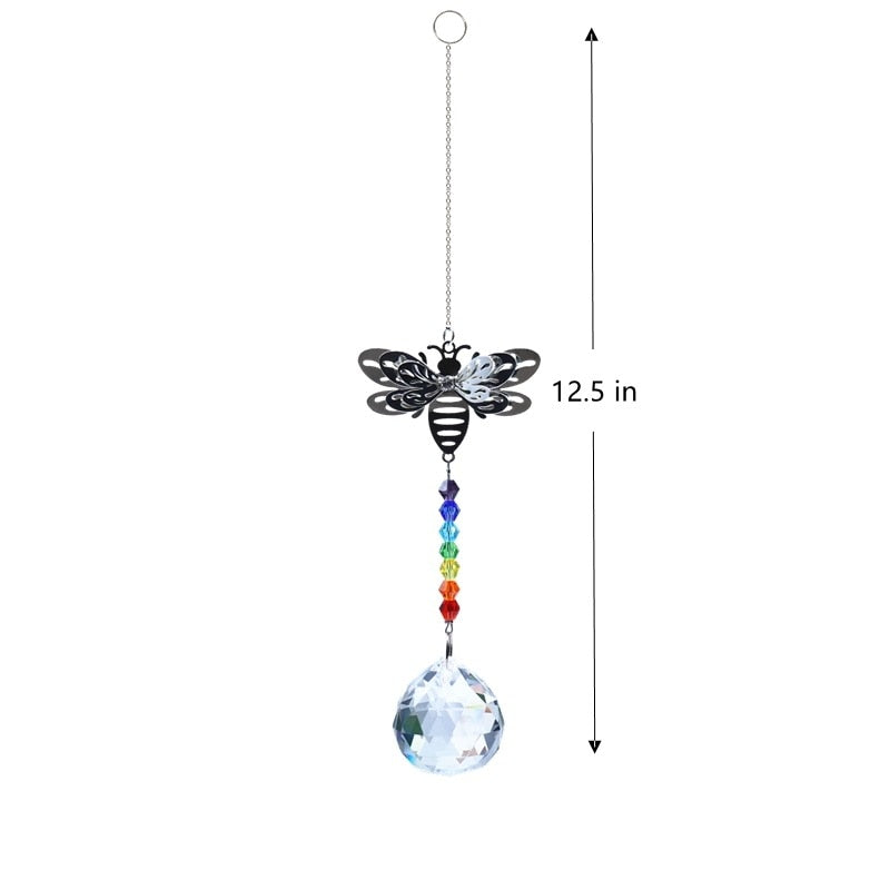 Crystal Sun Prisms Solar Hummingbird Owl Wind Chimes - Delight in the Enchanting Harmony of Nature's Beauty