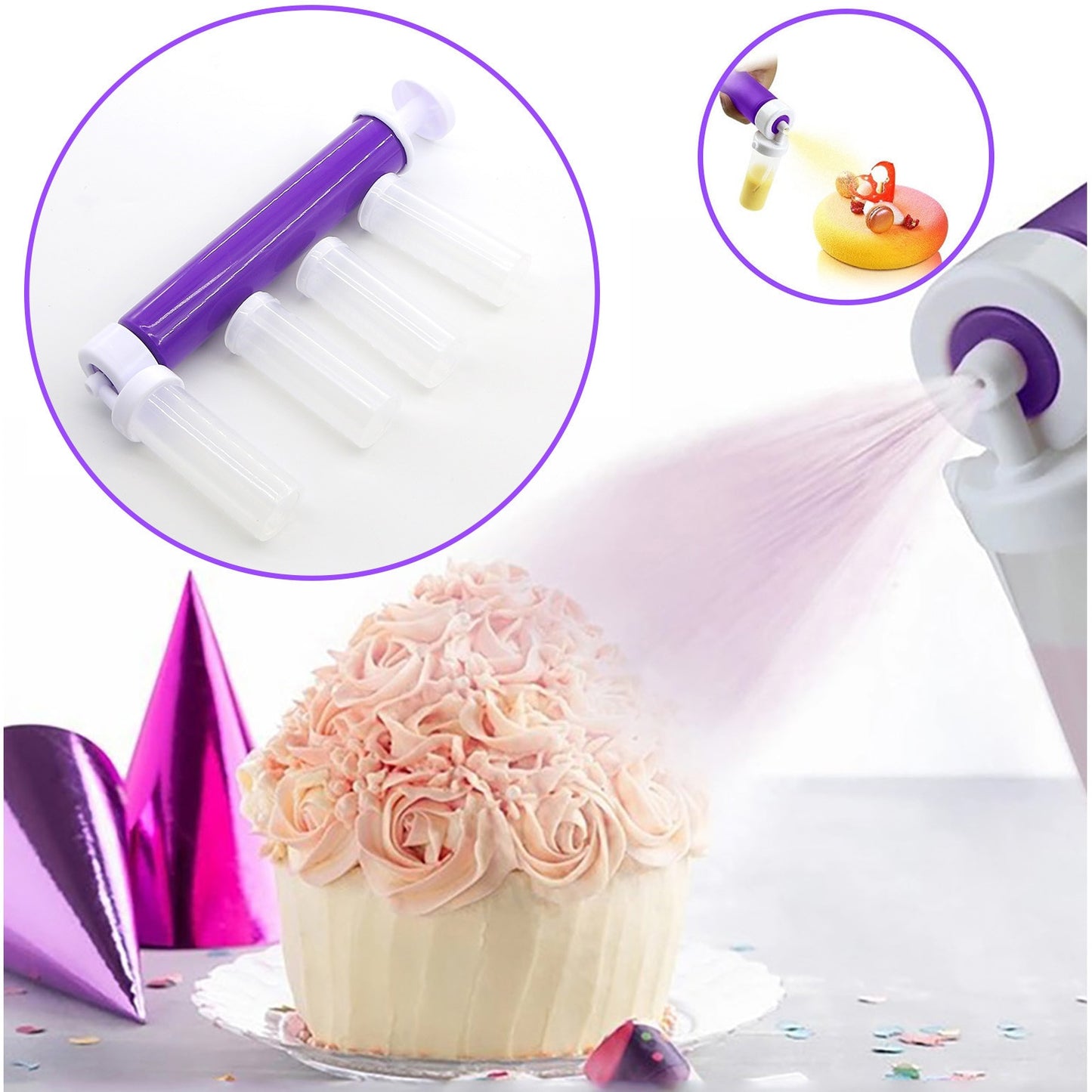 Cakes, Cupcakes, Desserts and Mousse Coloring Spray Gun