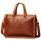 Crazy Horse Leather Men's Briefcase for 14-Inch Laptop - Professional Office Bag