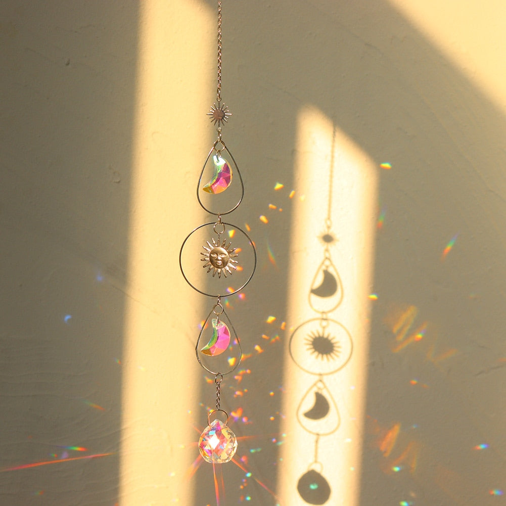 Love Heart Crystal Pendant Wind Chime - Radiate Love and Harmony with Sun Catchers and Rainbow ChaserChime