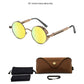 Classic Gothic Steampunk Sunglasses Polarized Men Women Brand Designer Vintage Round Metal Frame Sun Glasses High Quality UV400