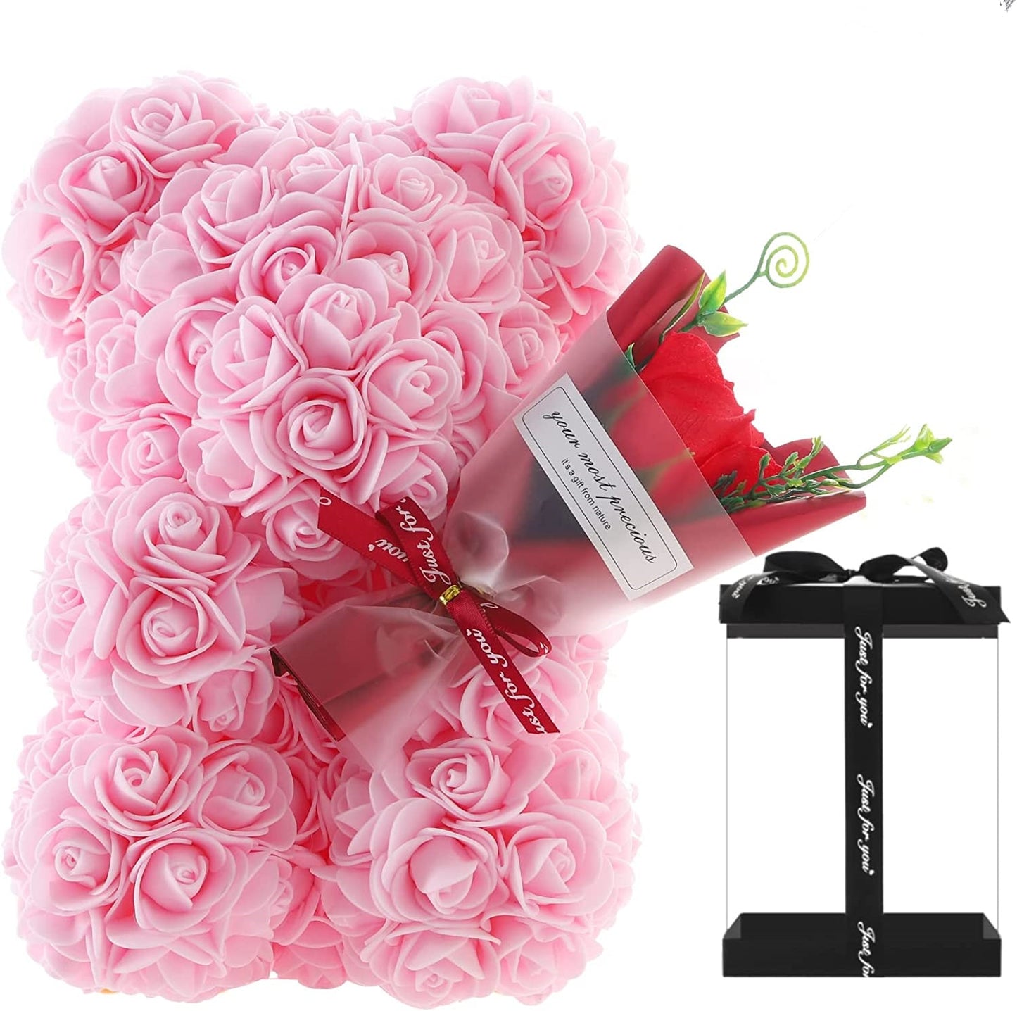 25cm Rose Bear in Gift Box