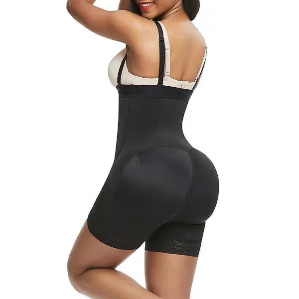 European and American Four-Breasted Body Shaping Jumpsuit with Waistband and Waist-Tightening Underwear - Sculpt Your Silhouette with Style