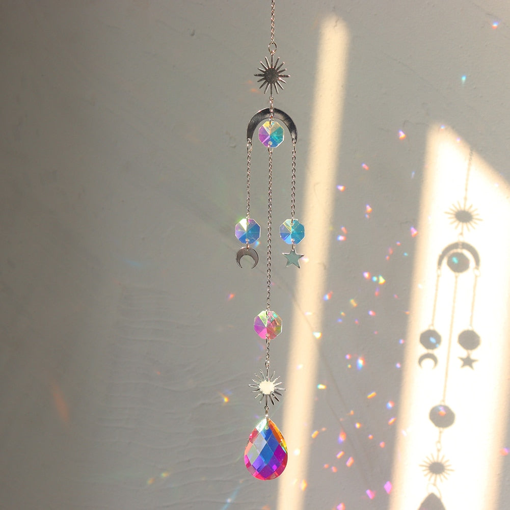 Love Heart Crystal Pendant Wind Chime - Radiate Love and Harmony with Sun Catchers and Rainbow ChaserChime