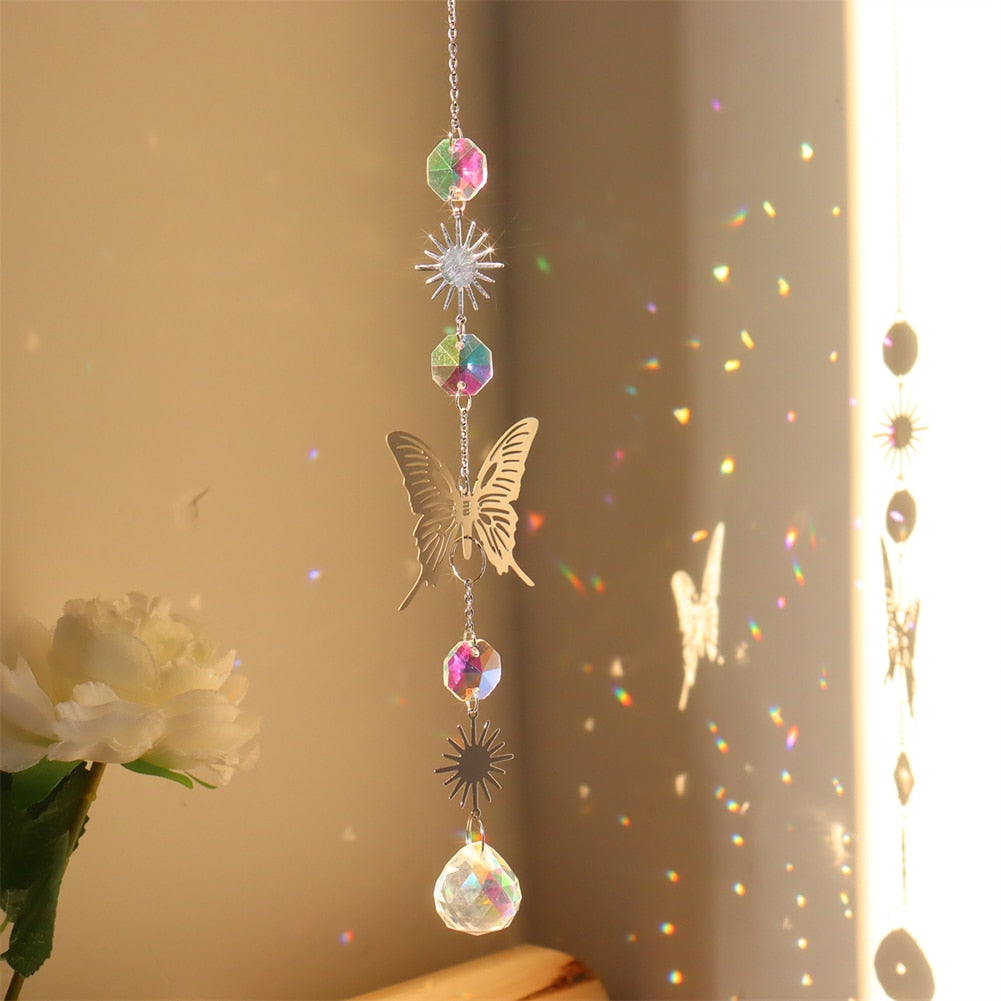 Crystal Diamond Wind Chime - Illuminate Your Space with Sparkling Light Catcher Ornaments