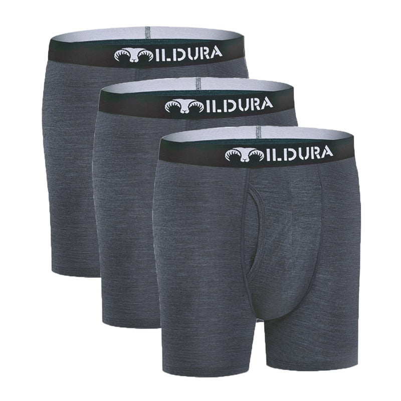 Premium Men's Merino Wool Boxer Briefs: Ultra-Soft Moisture-Wicking Base Layer Underwear