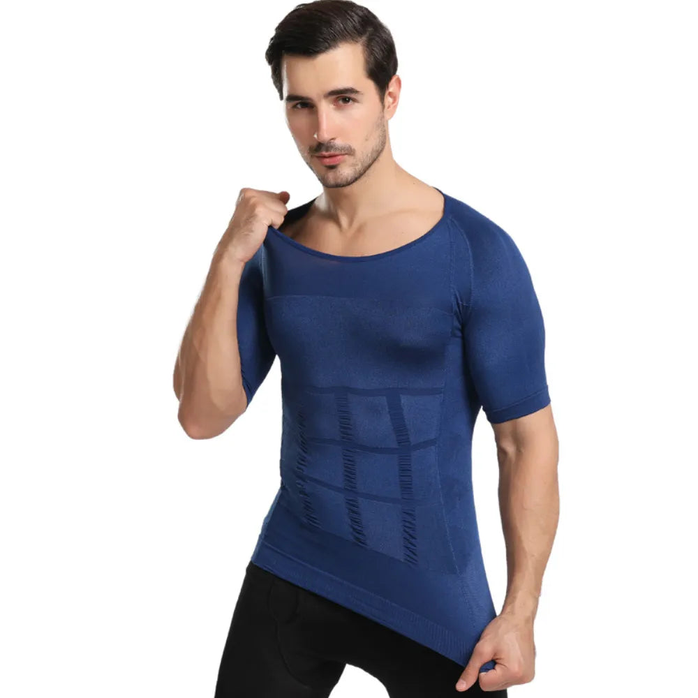 Quality Men's Slimming Compression Gynecomastia Undershirt for Tummy Control Shapewear, Confidence and Comfort