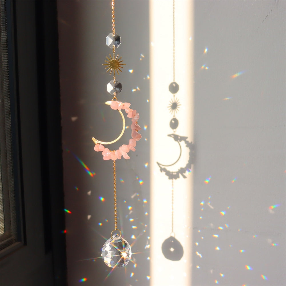 Rainbow Crystal Angel Chakra Sun Catcher - Embrace Harmony and Spiritual Serenity