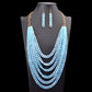 Artisanal Multi-Layered Acrylic Necklace and Earrings Set, Exquisite Ethnic Charm with African Inspired Design