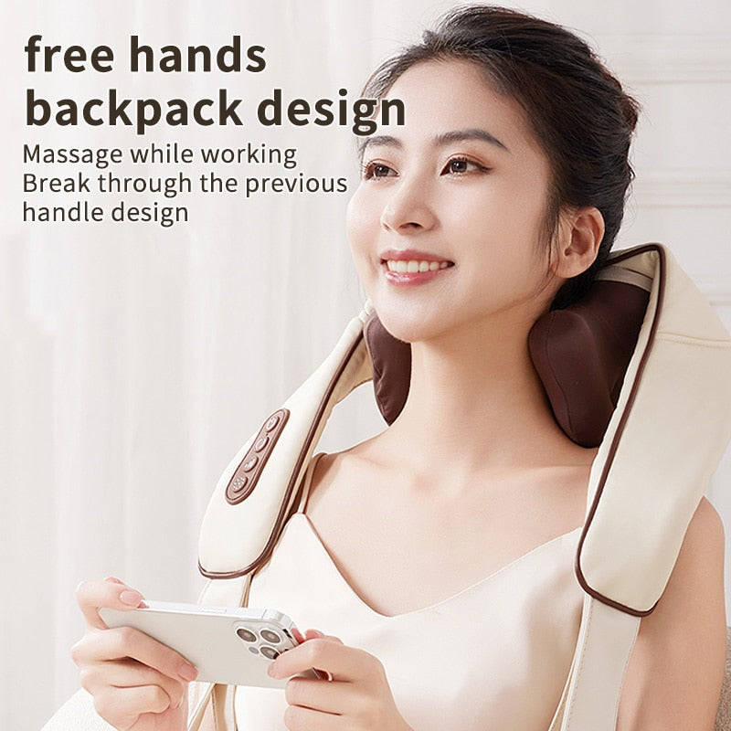 UltimateKnead™ Advanced Wireless Neck Massager with Human-Like Kneading Technology