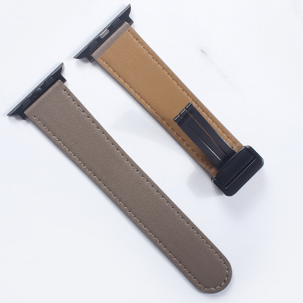 Apple Watch Band Leather Magnetic 38-49mm Buckle Bracelet