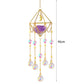 Metal Crystal Wind Chimes - Natural Stone Hexagon Prisms for Radiant Sun Catchers