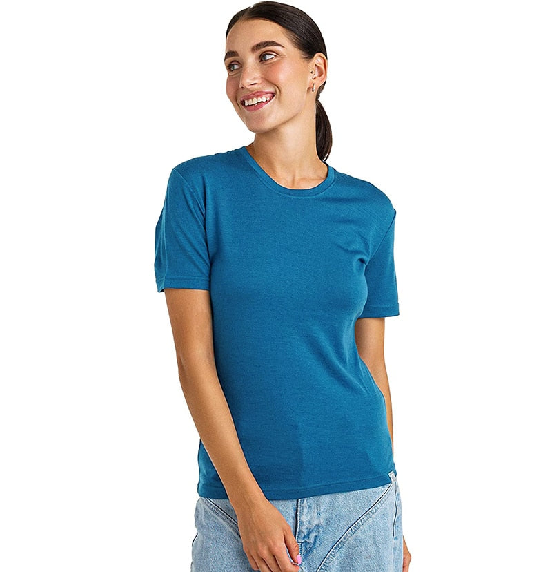 Premium Merino Wool Short Sleeve Women's Base Layer T-Shirt: 100% Merino Wool