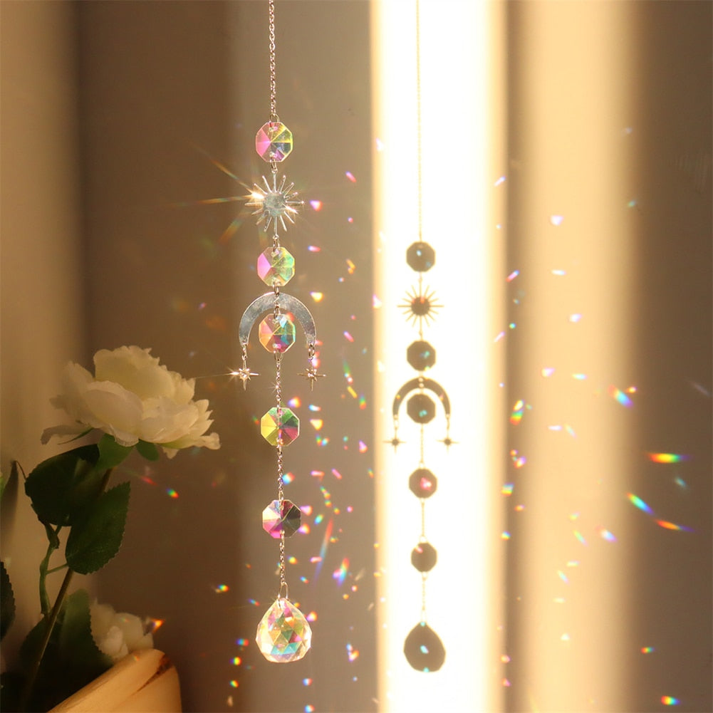 Crystal Diamond Wind Chime - Illuminate Your Space with Sparkling Light Catcher Ornaments