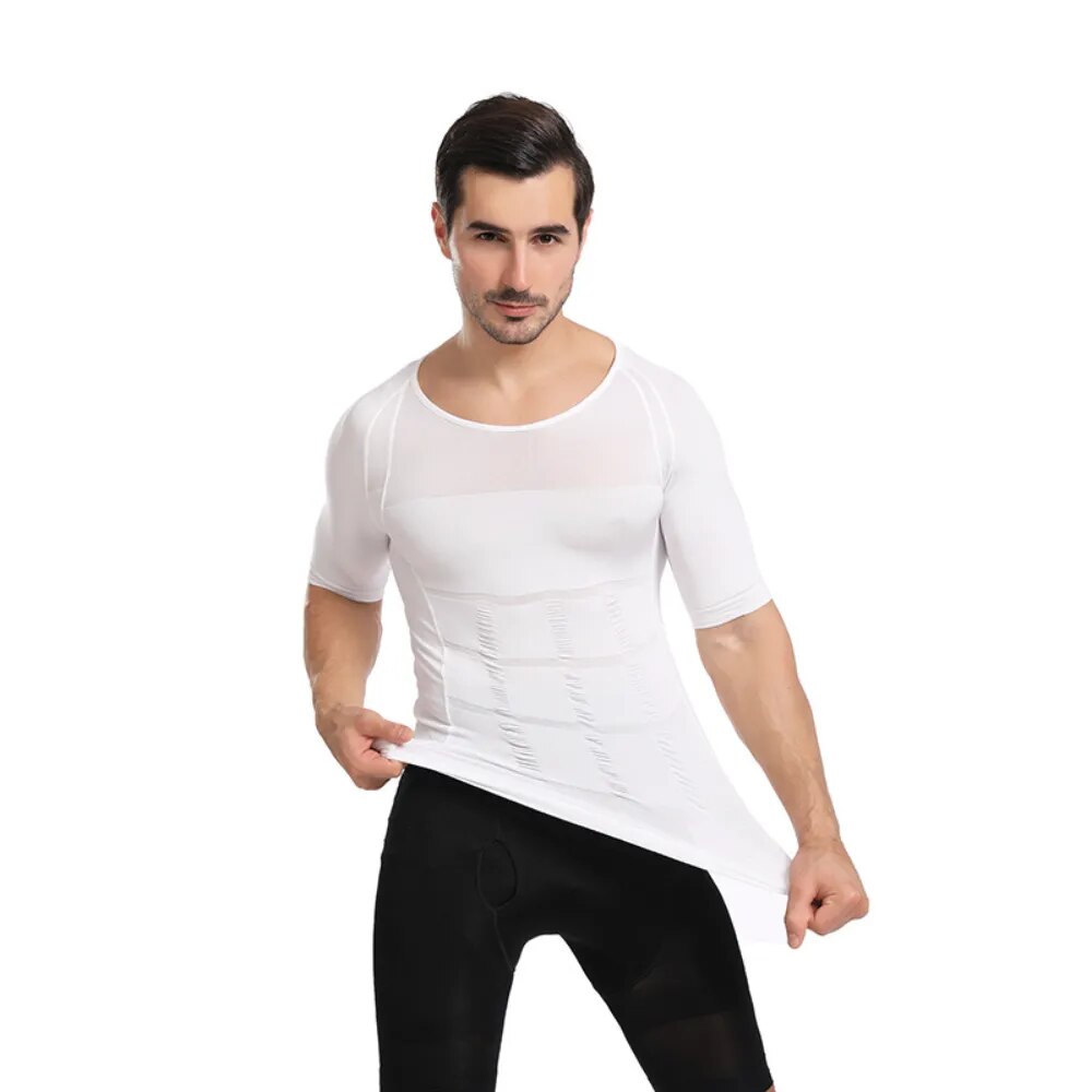 Quality Men's Slimming Compression Gynecomastia Undershirt for Tummy Control Shapewear, Confidence and Comfort