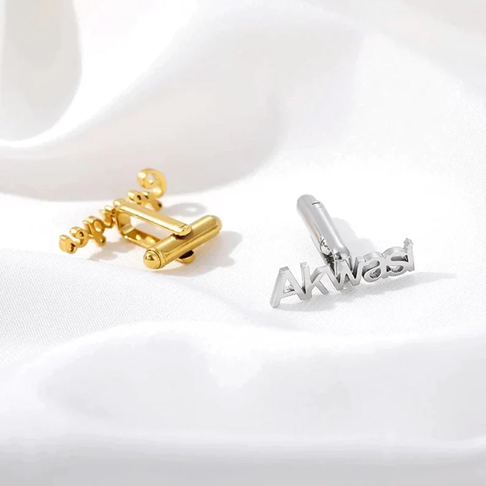 Custom Engraved Gold Plated Men's French Suit Cufflinks - Personalized Luxury Gift