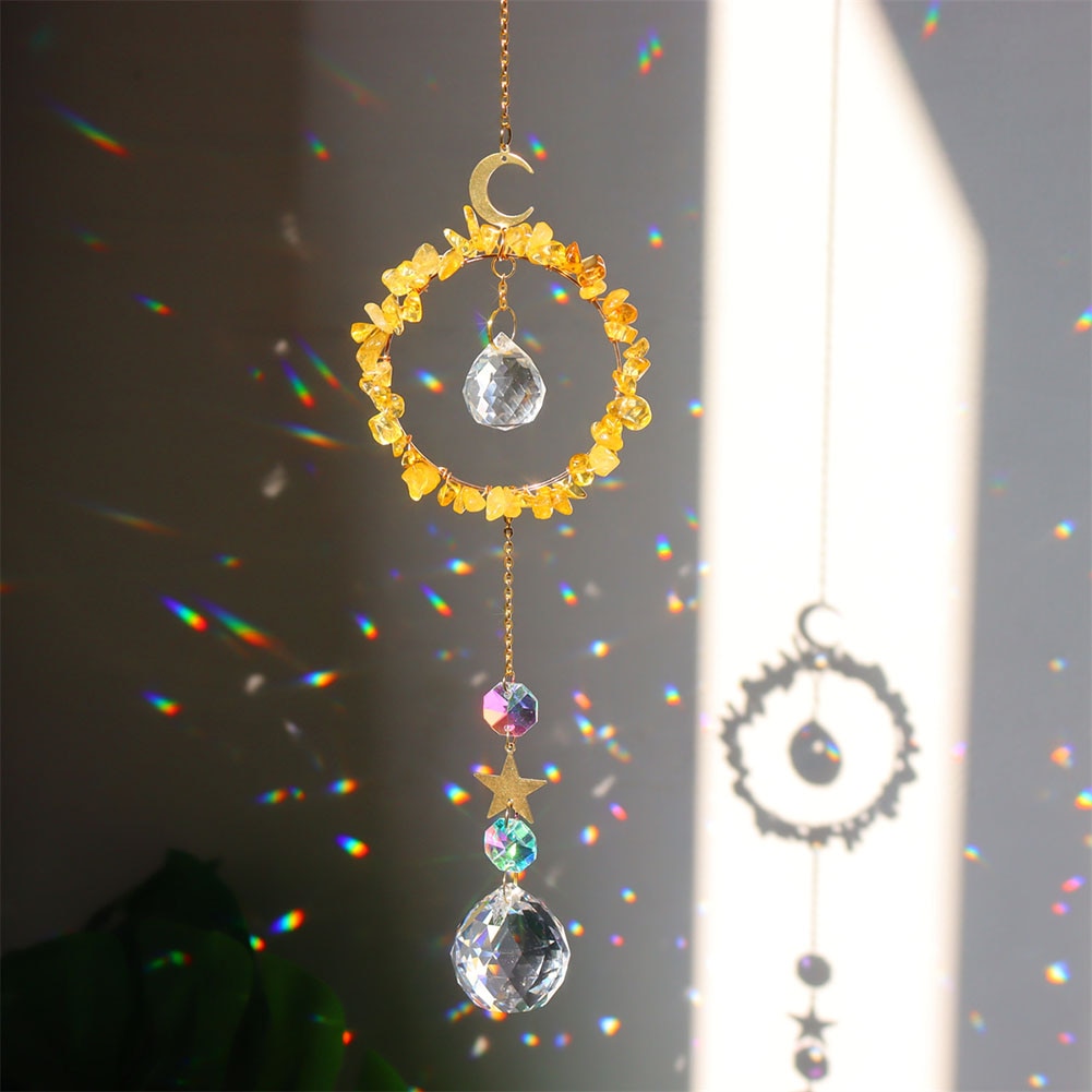 Crystal Pendant Sun Light Catcher Wind Chime - Bring Radiant Beauty and Serenity to Your Home and Garden