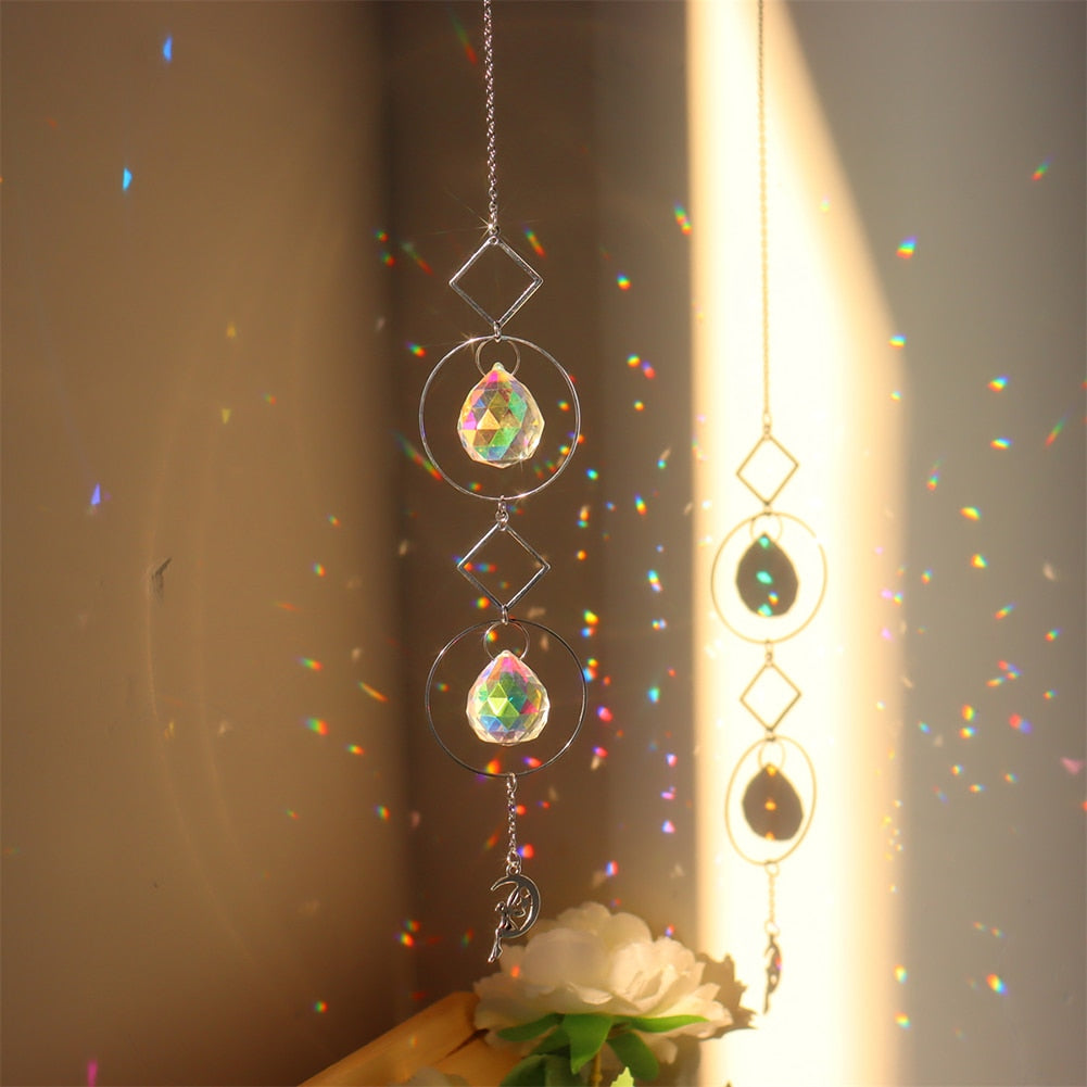 Crystal Diamond Wind Chime - Illuminate Your Space with Sparkling Light Catcher Ornaments